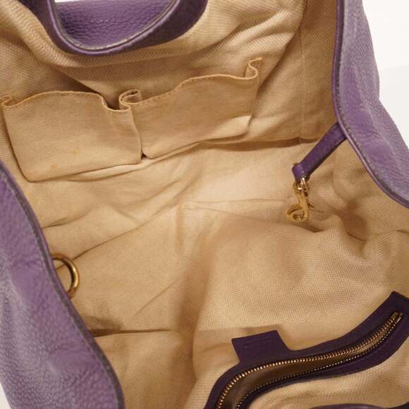 Gucci Soho Handbag 282309 Leather Purple Champagne Women's - Picture 4 of 16